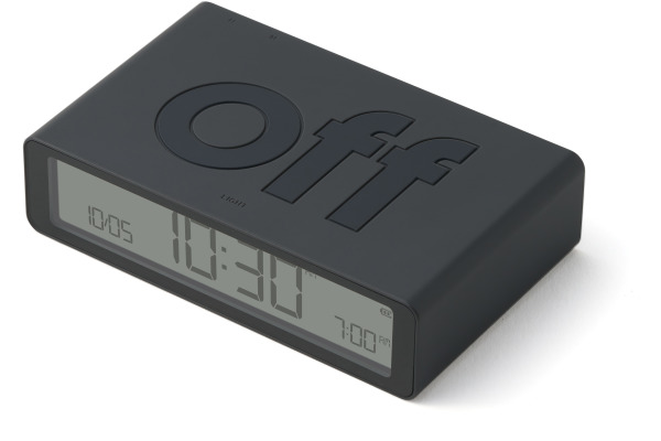 LEXON Wecker Flip Classic LR157G3 dunkelgrau, USB-C