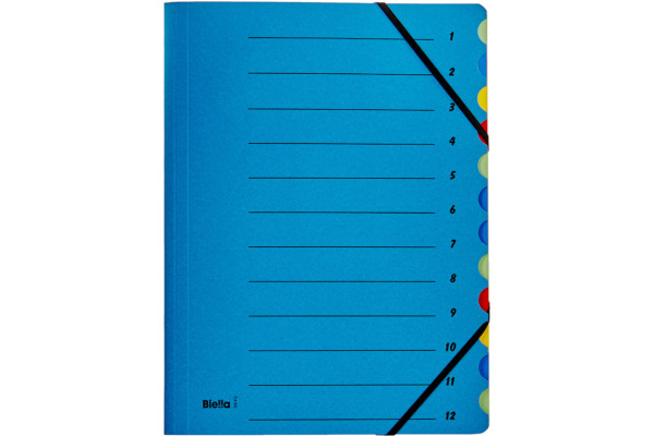 BIELLA Fächermappe A4 32841205U Karton blau 12-teilig