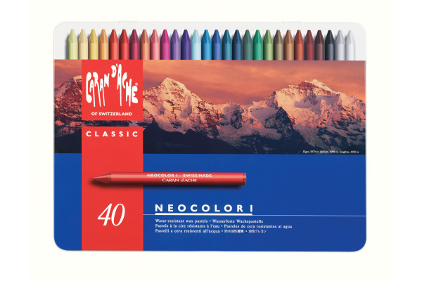 CARAN D'A Wachsmalkreide Neocolor 1 7000.340 40 Farben ass. Metallbox