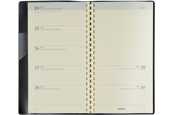 BREPOLS Agenda Notaplan Genova 2027 26.3.0164 1W/1S schwarz 8.9x16cm