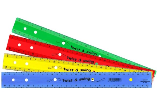 DUX Lineal zum Abheften 30cm 9040OFX Twist & Swing, Farben ass.