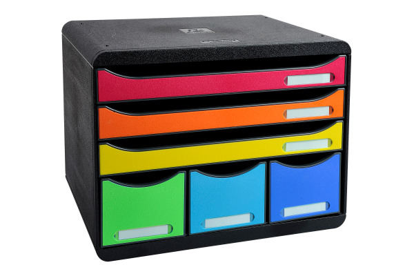 EXACOMPTA Schubladenbox Storebox 306798D schwarz/Harlekin 6 Schubl.