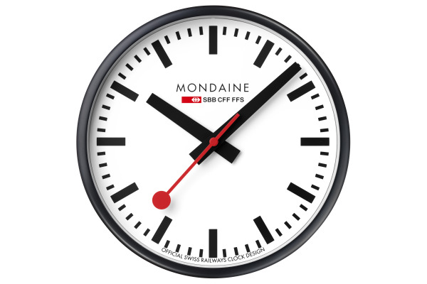 MONDAINE Wanduhr 250mm A990CLOCK schwarz