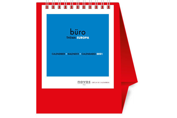 NOVOS Tischkalender Europa 2027 500015 1M/1S rot ML 11.5x14cm