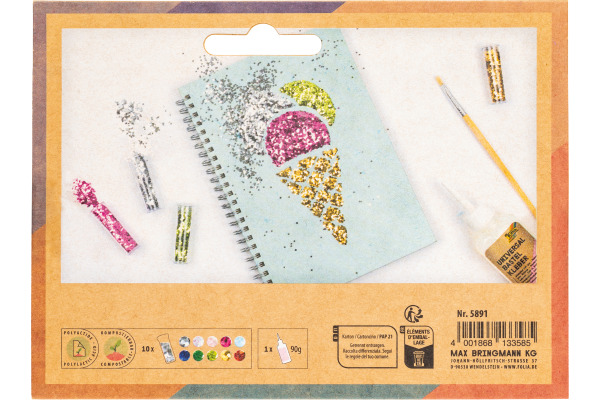 FOLIA BIO Glitzer Set Flocken 5891 assortiert 10 Stück