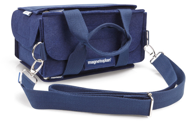 MAGNETOP. Moderatorentasche ecoAware 11123 blau, Filz, inkl. Zubehör