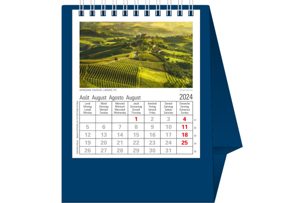 NOVOS Tischkalender Europa 2027 500046 1M/1S dunkelblau ML 11.5x14cm