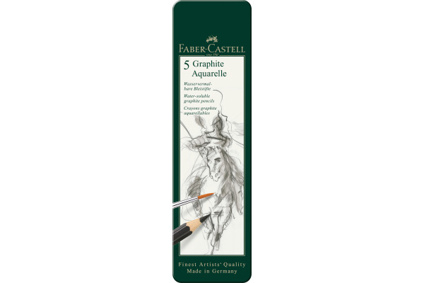 FABER-CA. Graphite Aquarelle Bleistift 117805 Metalletui 5 Stück