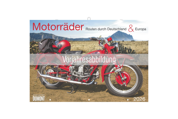 DUMONT Bildkalender 2027 261817 Motorräder & Routen DE 42x29cm