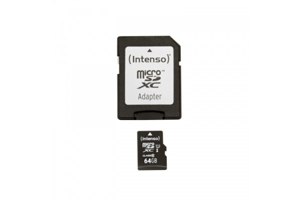INTENSO Micro SDXC Card PREMIUM 64GB 3423490 with adapter, UHS-I