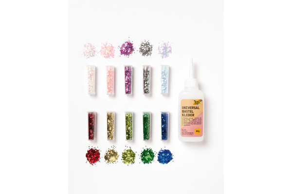 FOLIA BIO Glitzer Set Flocken 5891 assortiert 10 Stück