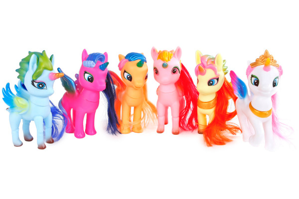 ROOST Einhorn Figur mit Haaren 640117 Drehbarem Kopf ass.13cm