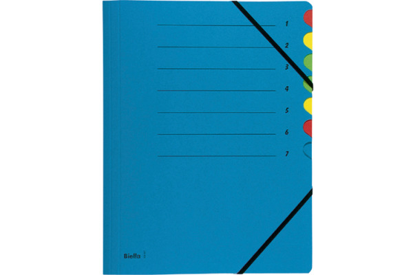 BIELLA Fächermappe A4 32840705U Karton blau 7-teilig