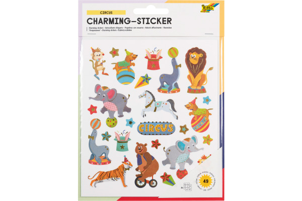 FOLIA Charming-Sticker 18201 Circus 2 Blatt/49 Stück