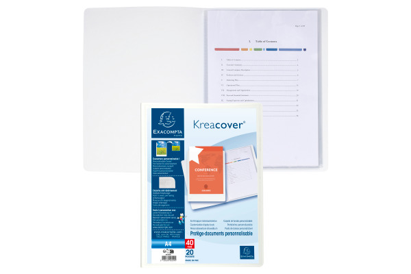 EXACOMPTA Sichtbuch KC A4 58209E weiss 20 Taschen