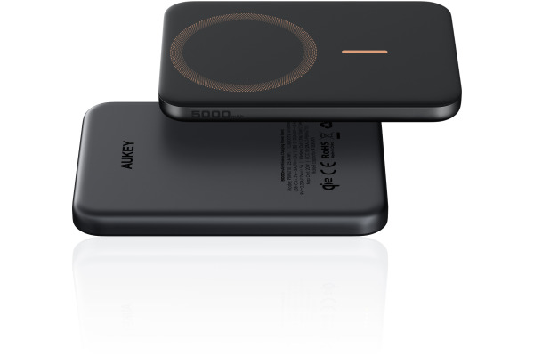 AUKEY MagFusion Slim 5000mAh PB-MS07AB Powerbank Qi2 Wireless,Black