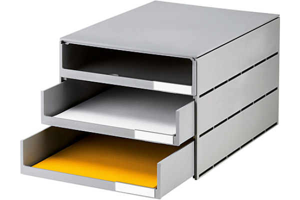 STYRO Schubladenbox styroval öko 14-8051 grau/grau 3 Fächer