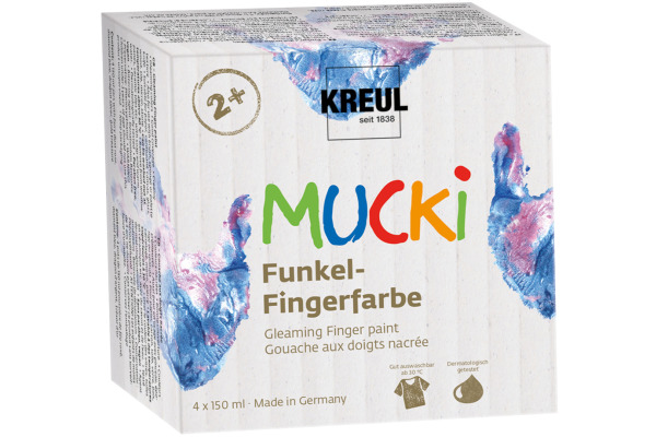 KREUL Funkel-Fingerfarben Mucki KR-2318 Wild & Free 4x150ml