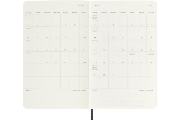 MOLESKINE Agenda Classic Large 2027 DSB12WN3D 1W/1S schwarz SC 13x21cm