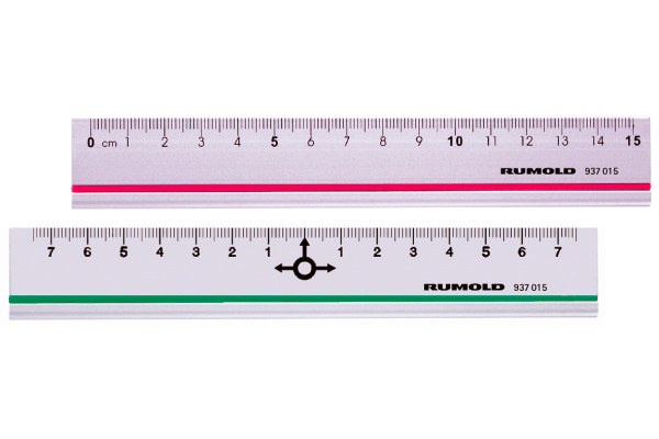 RUMOLD Alulineal 15cm 937015 geteilt