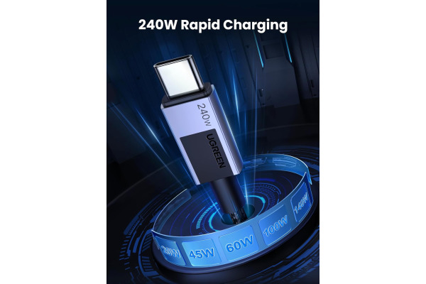 UGREEN Cable USB-C to USB-C, 240W 45067 PD,1m,Fast Charging ,Gray