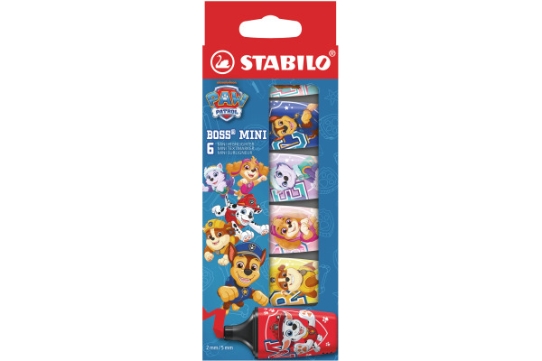 STABILO BOSS Mini Textmarker 2-5mm 07/06-32 Paw Patrol Edition 6 Stück