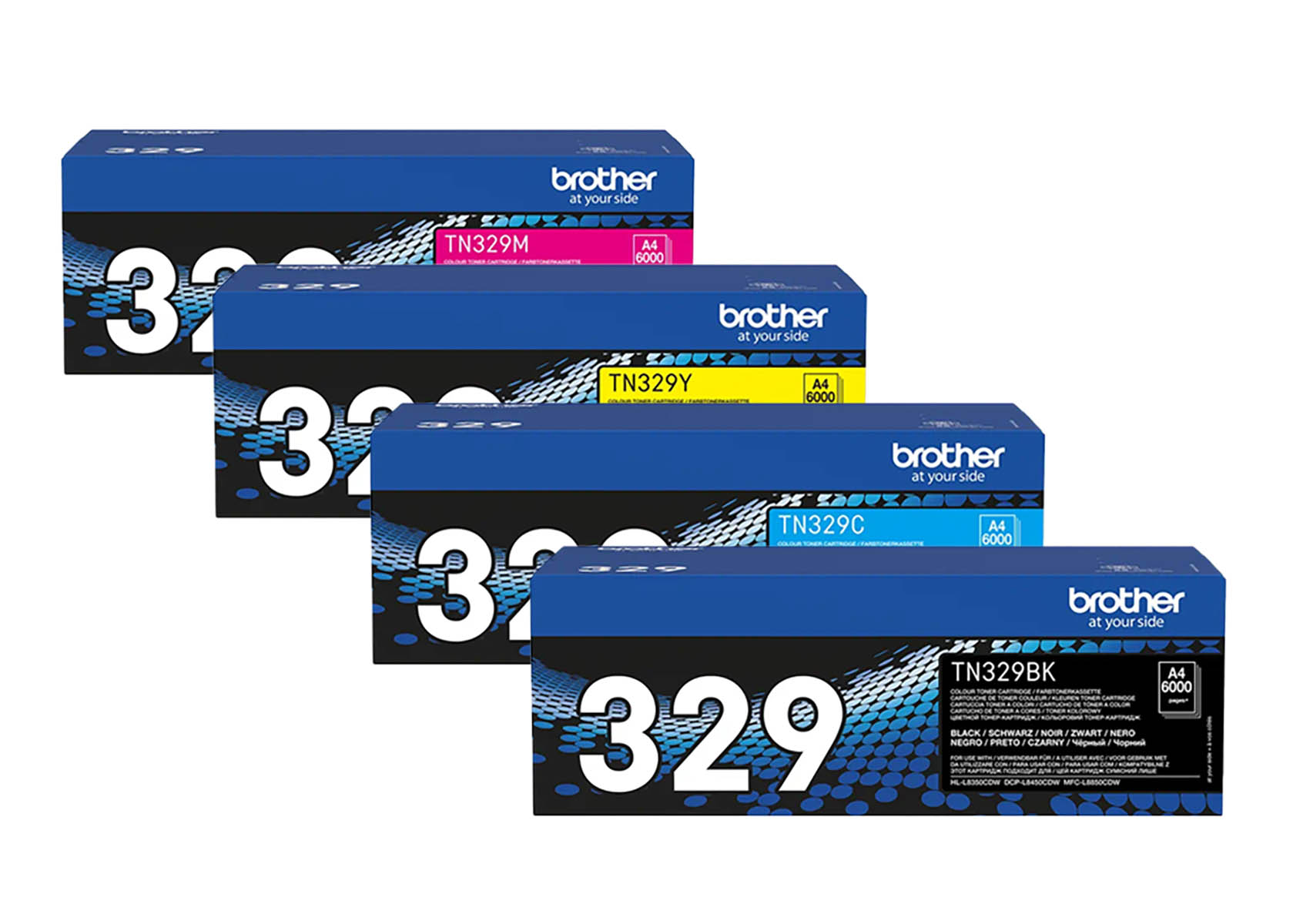 Original Brother Toner SET TN329/TN-329 Multipack / Set mit allen vier Farben
