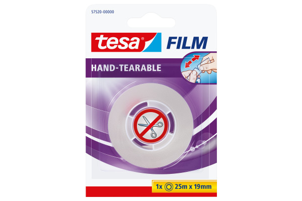TESA Klebeband 19mmx25m 575200000 Hand-Tearable, transparent
