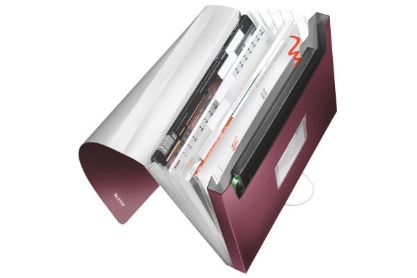 LEITZ Ordnungsmappe Style PP A4 39570028 granat rot 6 Fächer, 200 Blatt
