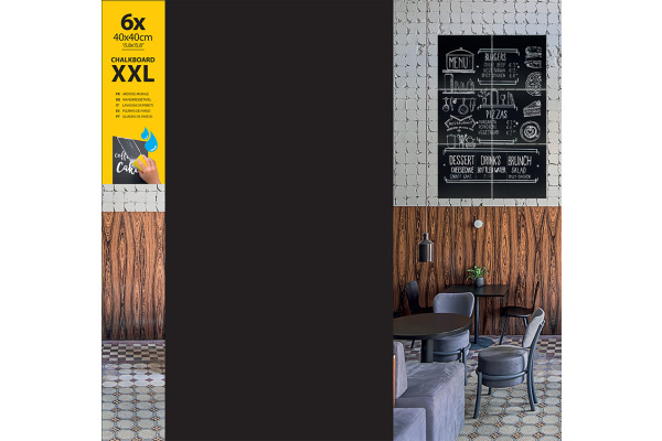 SECURIT Kreidetafel XXL FB-XXL 6 Stück 40x40x0.2cm