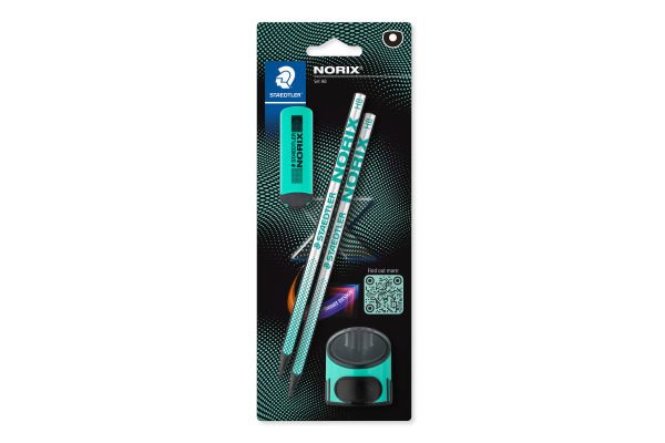 STAEDTLER Bleistift NORIX HB 181SBK2-3 inkl. Spitzer,Radierer 2 Stück