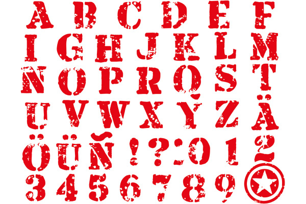 I AM CREA Textilstempelset 4093.07 Alphabet 46 Stück