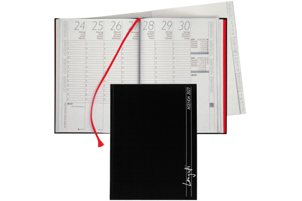 BIELLA Geschäftsagenda Longatti 2027 812725020 1W/2S schwarz ML 18x24.5cm