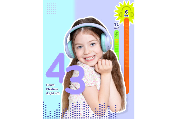 ICLEVER Kids Bluetooth Headphones C10-2083N BTH18, LED, 43h, purple