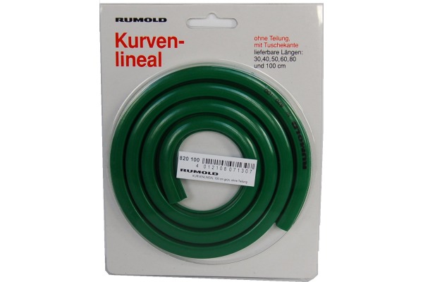 RUMOLD Kurvenlineal 100cm 820100 grün, ohne Teilung