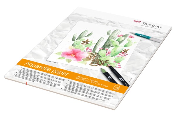 TOMBOW Aquarellblock 24x32mm PBAQUA 300g, 15 Blatt