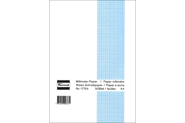 FAVORIT Block A4 1776 B weiss 80g 50 Blatt