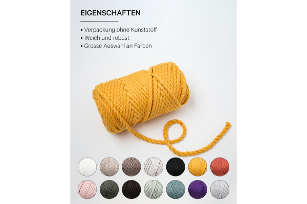 I AM CREA Macrame Rope 6205.1 mustard, 5mm, 330g
