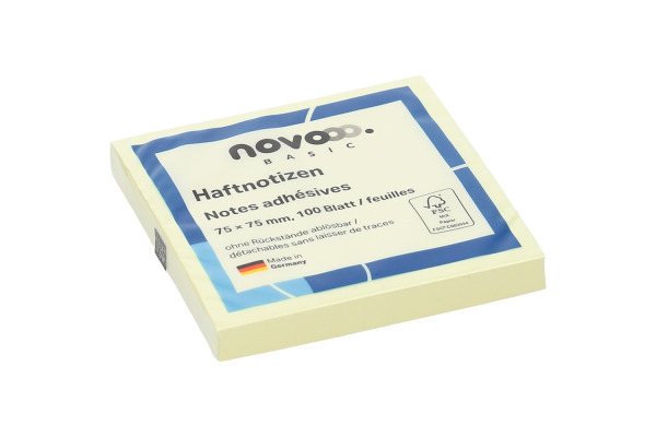 NOVOOO Haftnotizen 75x75mm 5654-01 gelb 100 Blatt