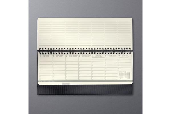 CONCEPTUM Tischkalender 2027 C2780 1W/2S schwarz 30x14.3cm