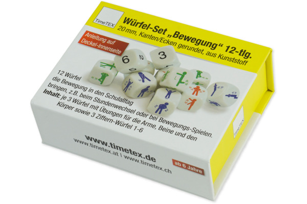 TIME TEX Würfel-Set Bewegung 92604 20mm 12-teilig