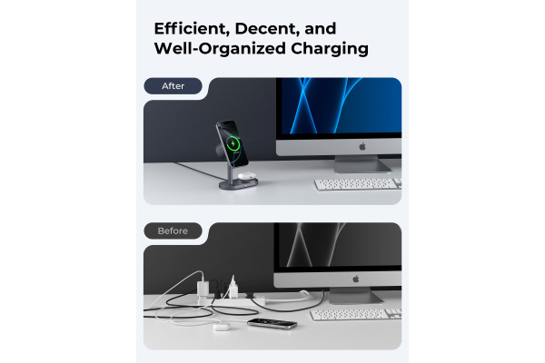 AUKEY MagFusion 2-IN-1 Fastcharger LC-MC213 Wireless Charger 25W Qi2.2