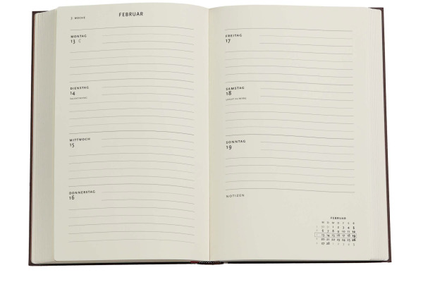 PAPERBLAN Agenda Blue Luxe 2027 DD1802-6 1W/2S HOR Maxi HC DE 13.5x21cm