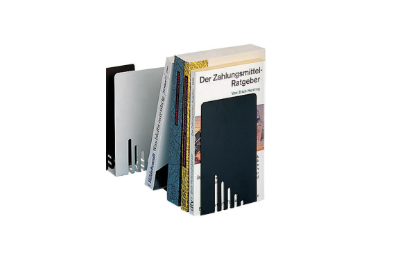 MAUL Bücherstützen 14x8,5x14cm 3501090 schwarz, Metall 2 Stück