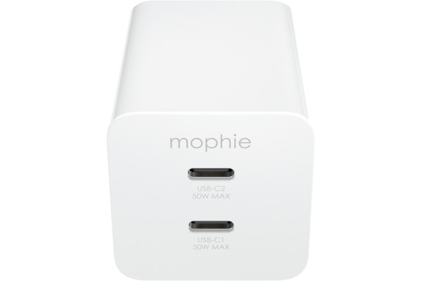 MOPHIE Essentials Power Adapter 409911854 Dual USB-C-50W, PD, White