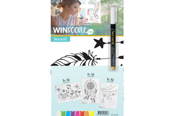 SECURIT Fensterschablone WINDOODLE WD-3A3-HM A3 Home 3 Stück