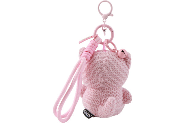 I-TOTAL Schlüsselanhänger gehäkelt XL3444 Katze pink