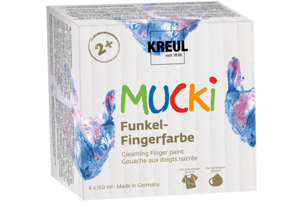 KREUL Funkel-Fingerfarben Mucki KR-2318 Wild & Free 4x150ml