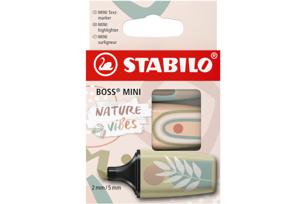 STABILO BOSS Textmarker Mini 2-5mm 07/03-72 Natrure Vibes 3 Stück