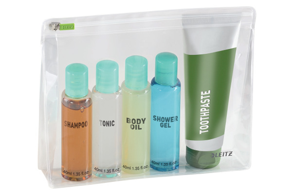 LEITZ Zip-Verschlusstasche M 40080000 transparent 2 Stück